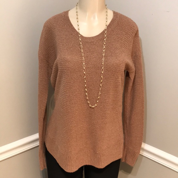 Madewell Sweaters - MADEWELL Tan Long Sleeve Scoop Neck Sweater Small